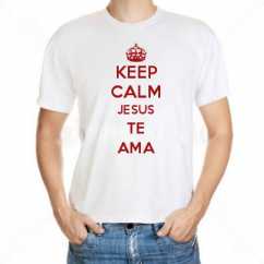 Camiseta Keep Calm Jesus Te Ama